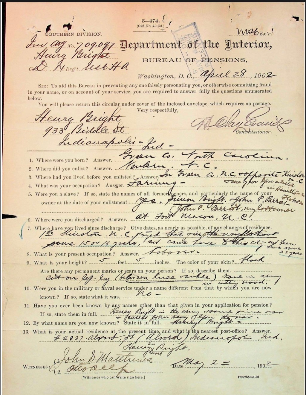 Henry Bright AKA John Henry&nbsp;Bright